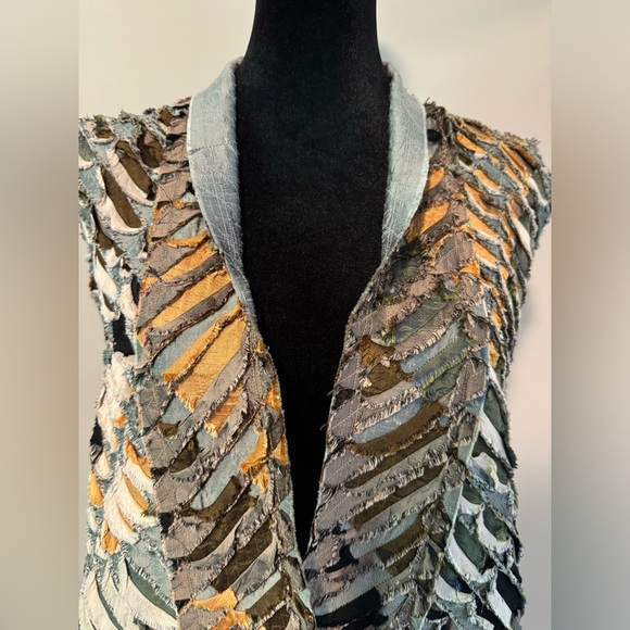 Tim Harding Textile Wearable Art 100% Raw Silk Vest Tunic - Picture 4 of 16